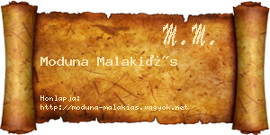 Moduna Malakiás névjegykártya